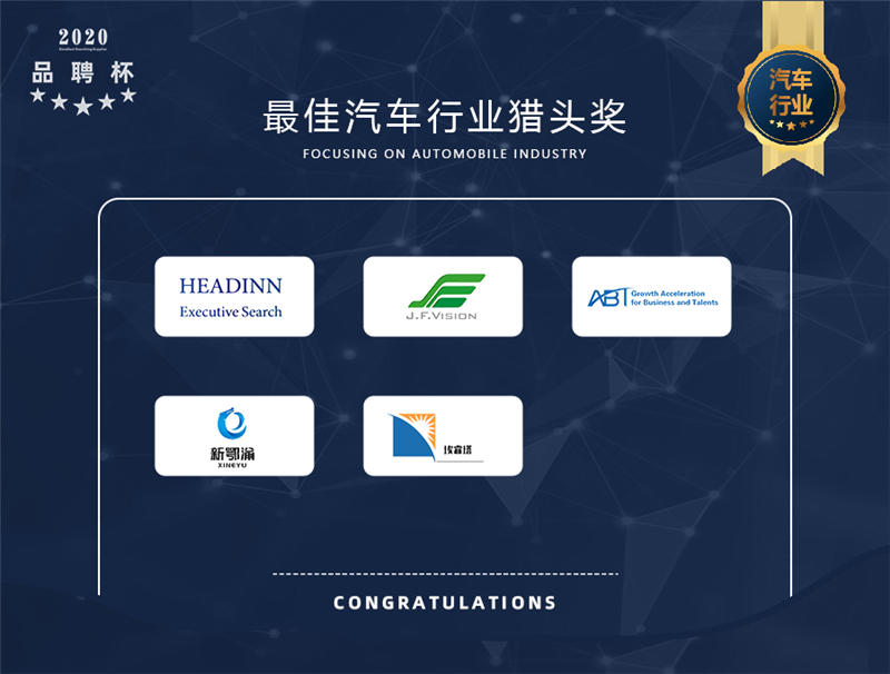 2020年度品聘杯优秀猎企评选活动最佳汽车行业猎头奖榜单揭晓